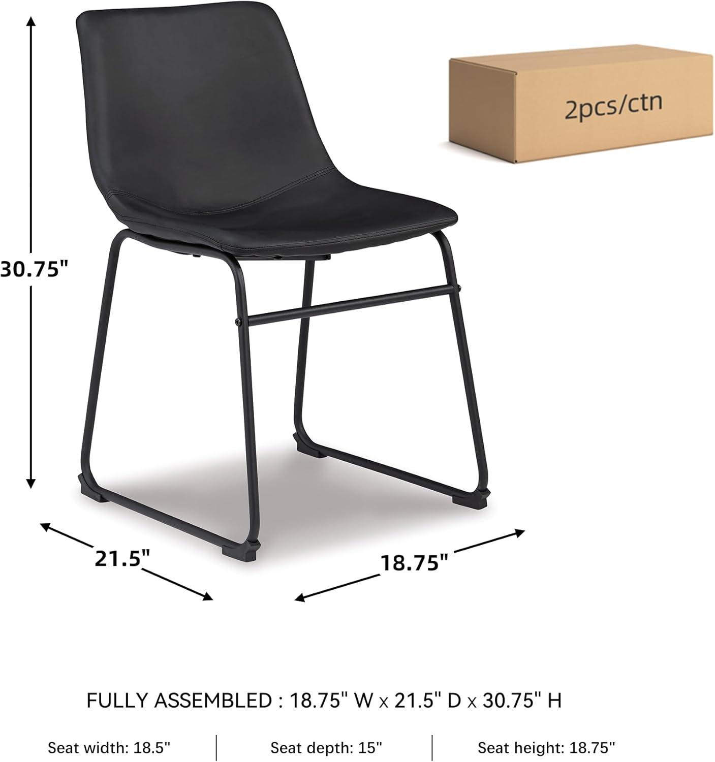 imageSignature Design by Ashley Mid Century Centiar Dining Bucket Chair Set of 2 Black and BrownBlack