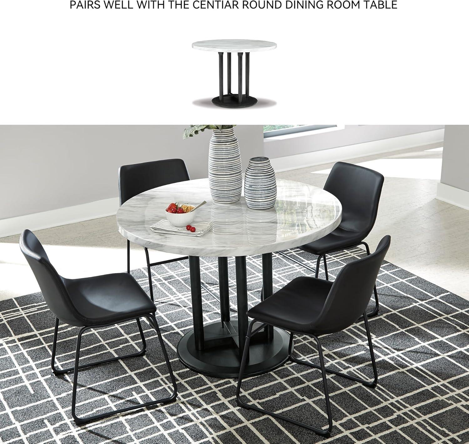 imageSignature Design by Ashley Mid Century Centiar Dining Bucket Chair Set of 2 Black and BrownBlack