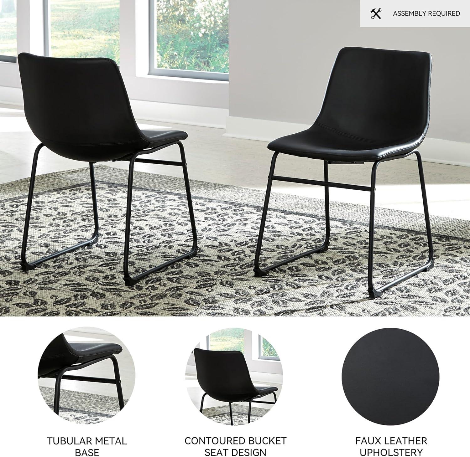 imageSignature Design by Ashley Mid Century Centiar Dining Bucket Chair Set of 2 Black and BrownBlack