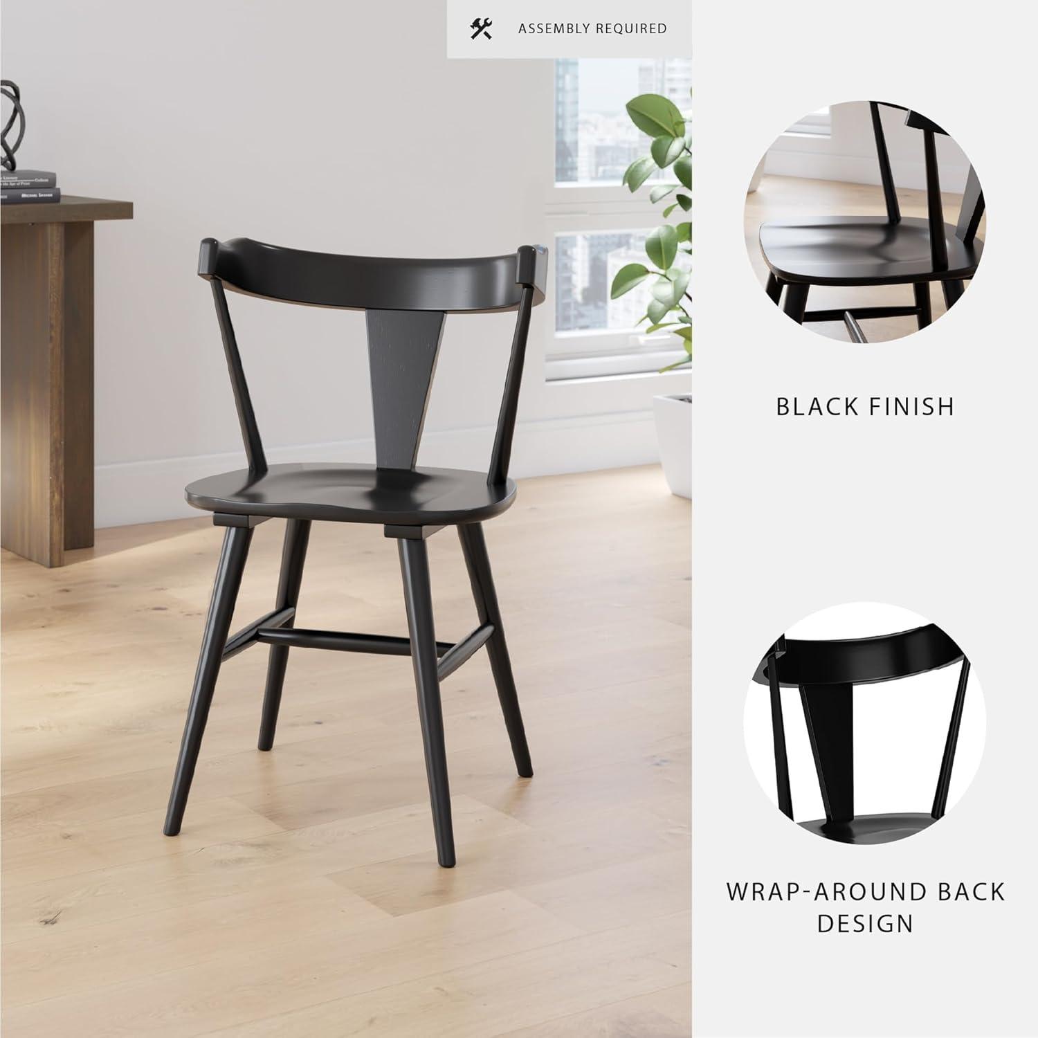 imageSignature Design by Ashley Mid Century Centiar Dining Bucket Chair Set of 2 Black and BrownBlack