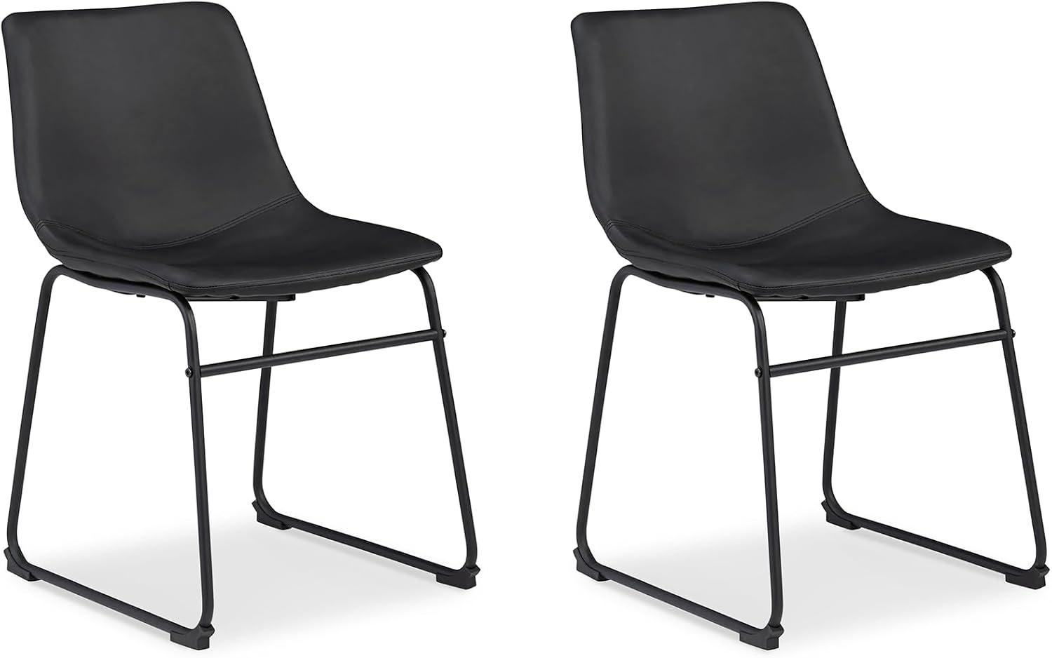 imageSignature Design by Ashley Mid Century Centiar Dining Bucket Chair Set of 2 Black and BrownBlack