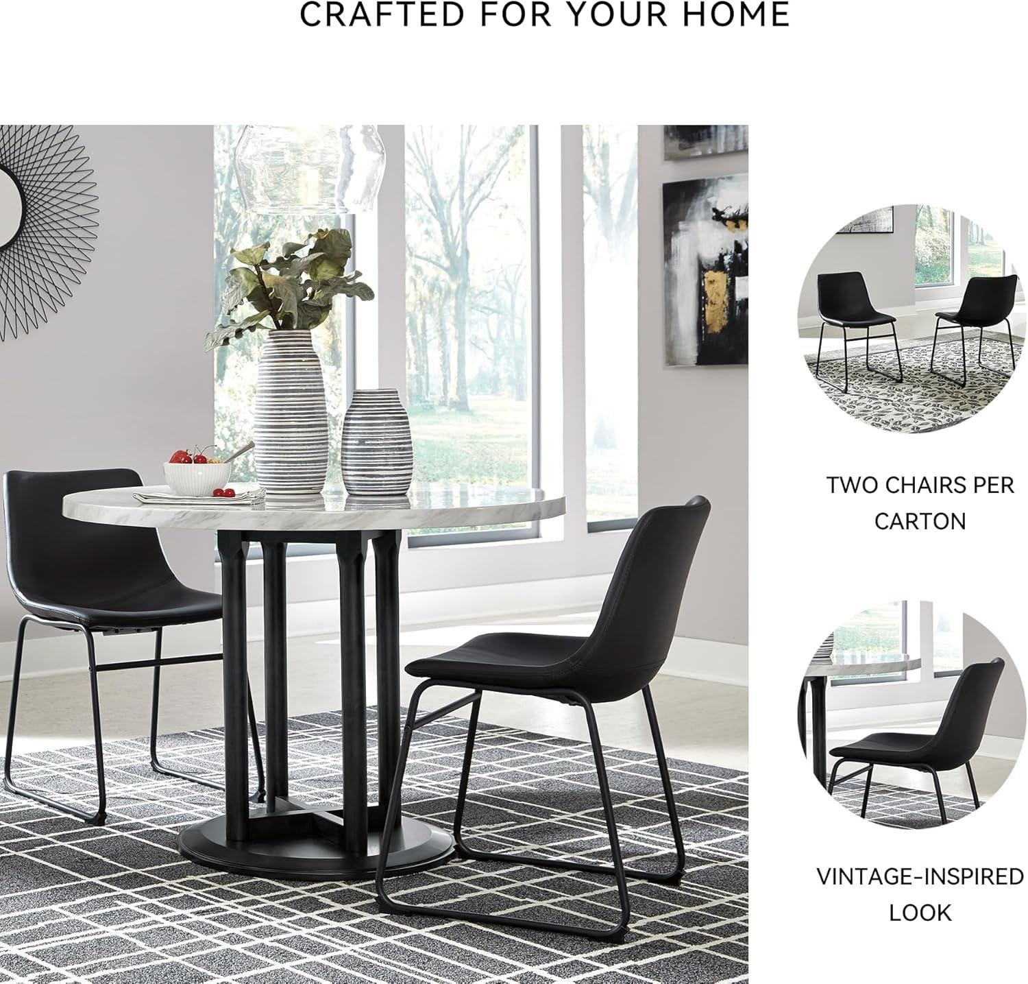 imageSignature Design by Ashley Mid Century Centiar Dining Bucket Chair Set of 2 Black and BrownBlack