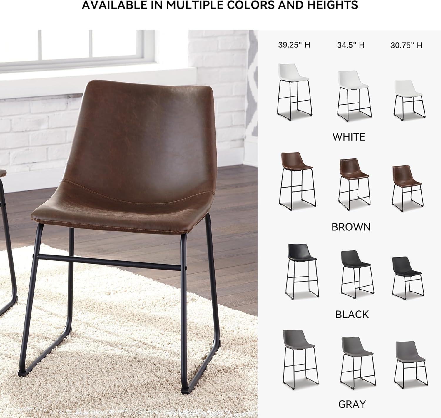 imageSignature Design by Ashley Mid Century Centiar Dining Bucket Chair Set of 2 Black and BrownBrown