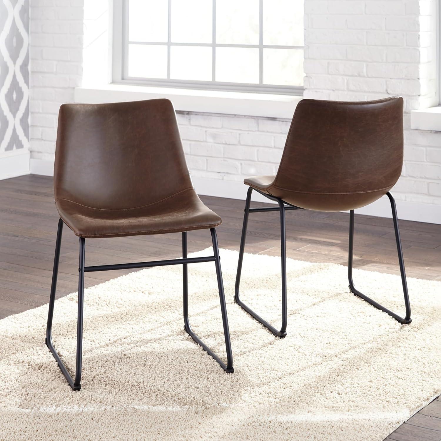 imageSignature Design by Ashley Mid Century Centiar Dining Bucket Chair Set of 2 Black and BrownBrown