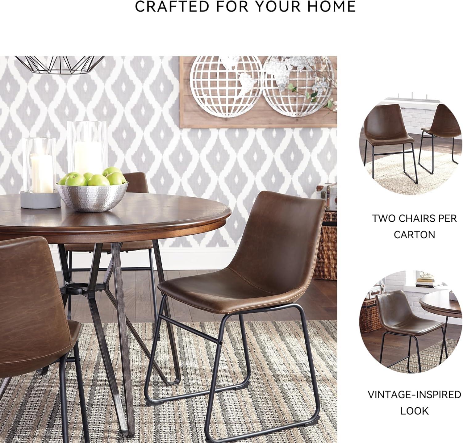 imageSignature Design by Ashley Mid Century Centiar Dining Bucket Chair Set of 2 Black and BrownBrown