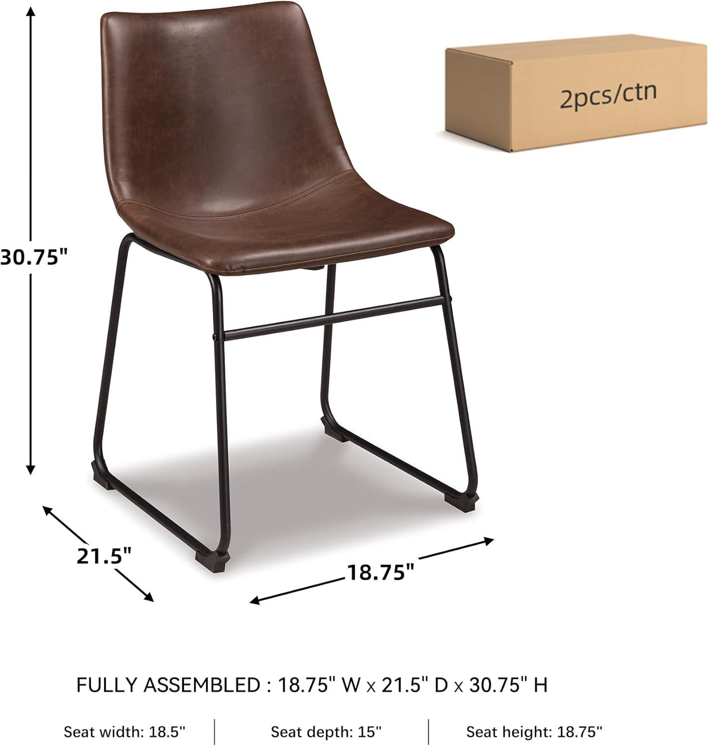 imageSignature Design by Ashley Mid Century Centiar Dining Bucket Chair Set of 2 Black and BrownBrown