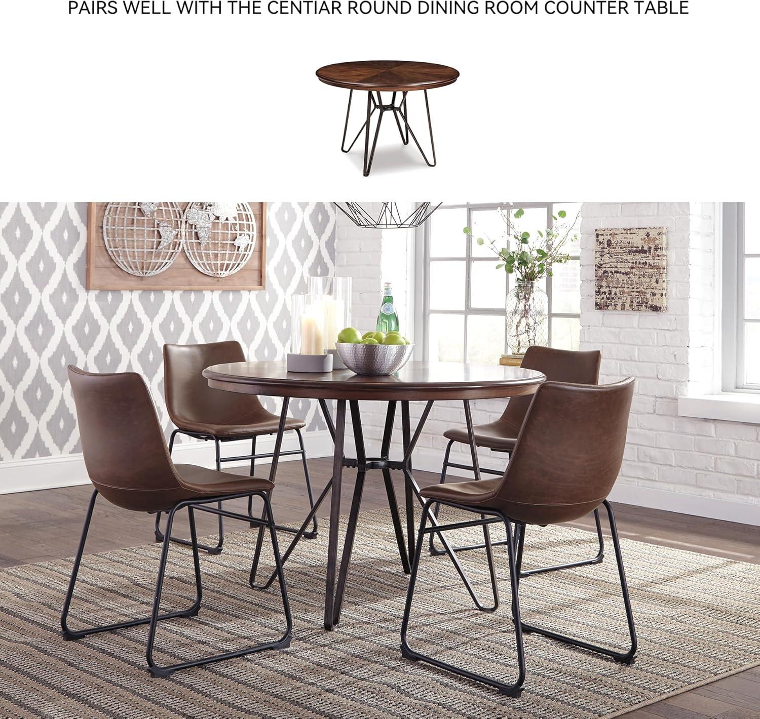 imageSignature Design by Ashley Mid Century Centiar Dining Bucket Chair Set of 2 Black and BrownBrown