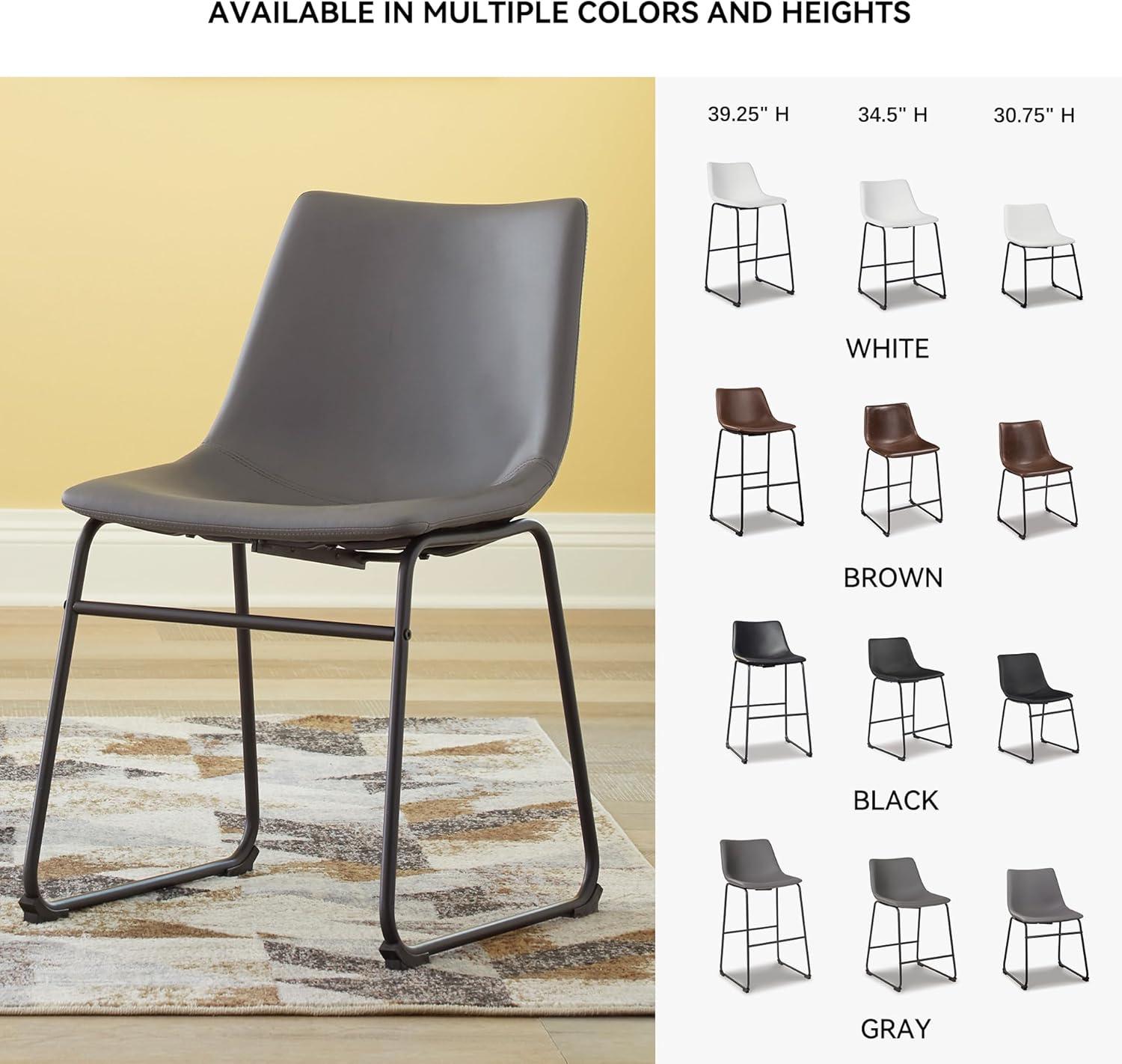 imageSignature Design by Ashley Mid Century Centiar Dining Bucket Chair Set of 2 Black and BrownGrey