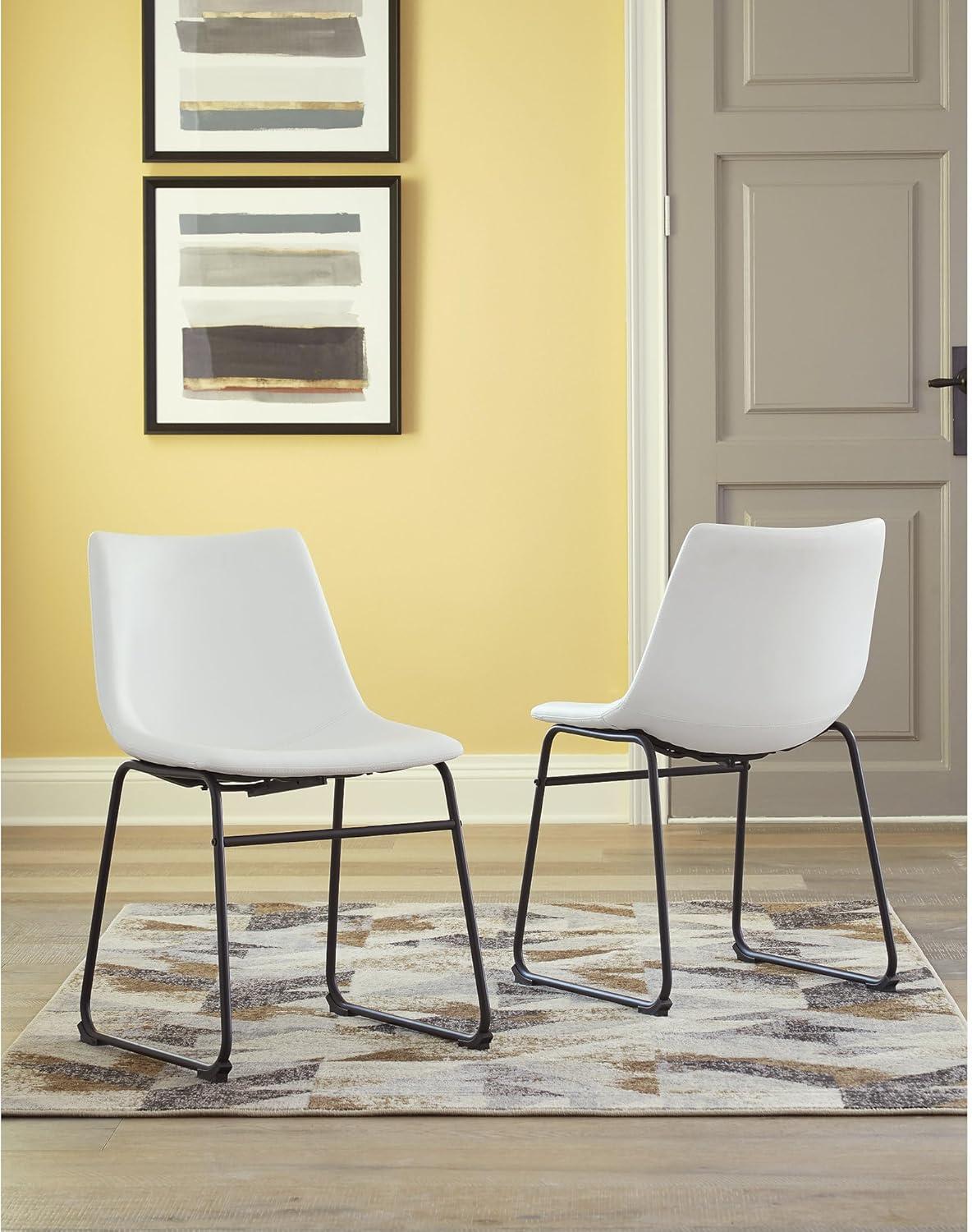 imageSignature Design by Ashley Mid Century Centiar Dining Bucket Chair Set of 2 Black and BrownWhite