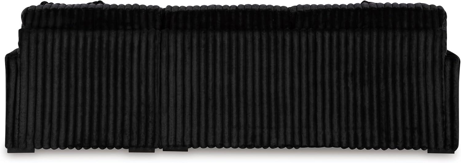 imageSignature Design by Ashley MidnightMadness Contemporary Oversized Chaise with Reversible Cushions USB Ports and Cup Holders Dark BrownBlack