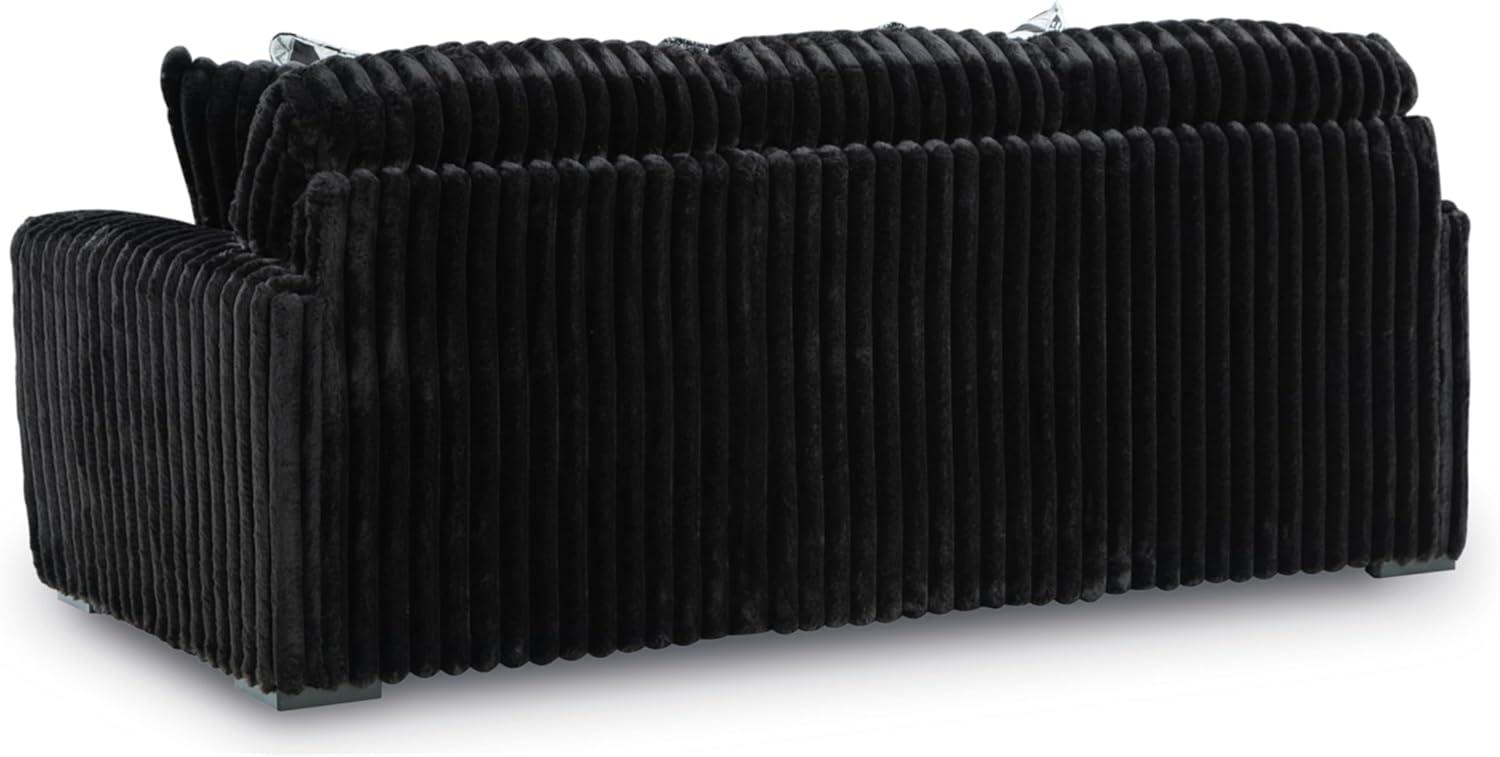 imageSignature Design by Ashley MidnightMadness Contemporary Oversized Chaise with Reversible Cushions USB Ports and Cup Holders Dark BrownBlack