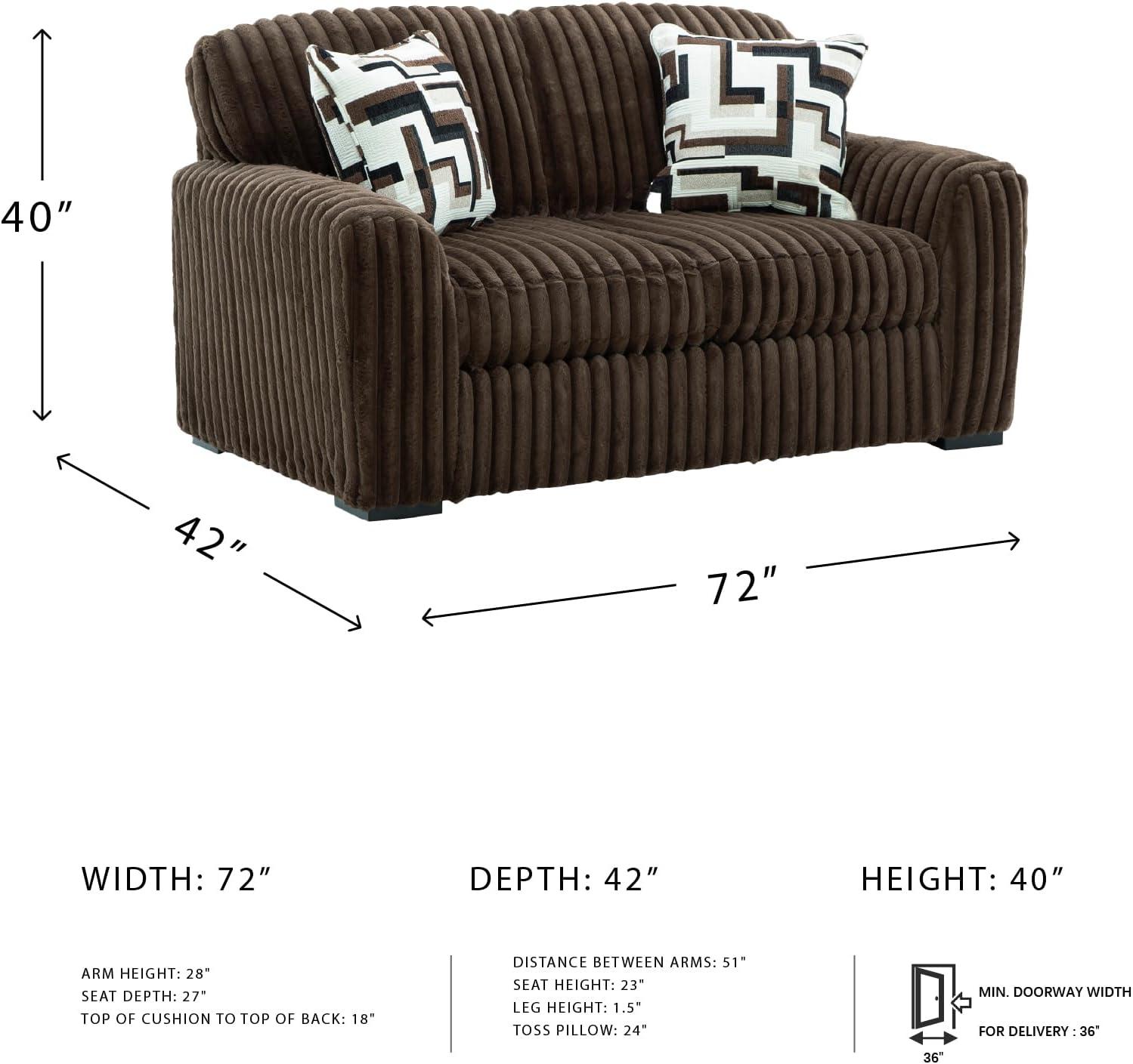 imageSignature Design by Ashley MidnightMadness Contemporary Oversized Chaise with Reversible Cushions USB Ports and Cup Holders Dark BrownBrown