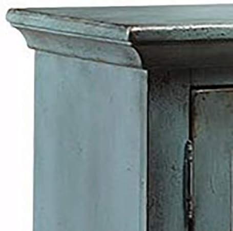 imageSignature Design by Ashley Mirimyn Vintage 69quot 4Door Accent Cabinet with Mirrored Glass and 2 Adjustable Shelves Antique BlueBlue