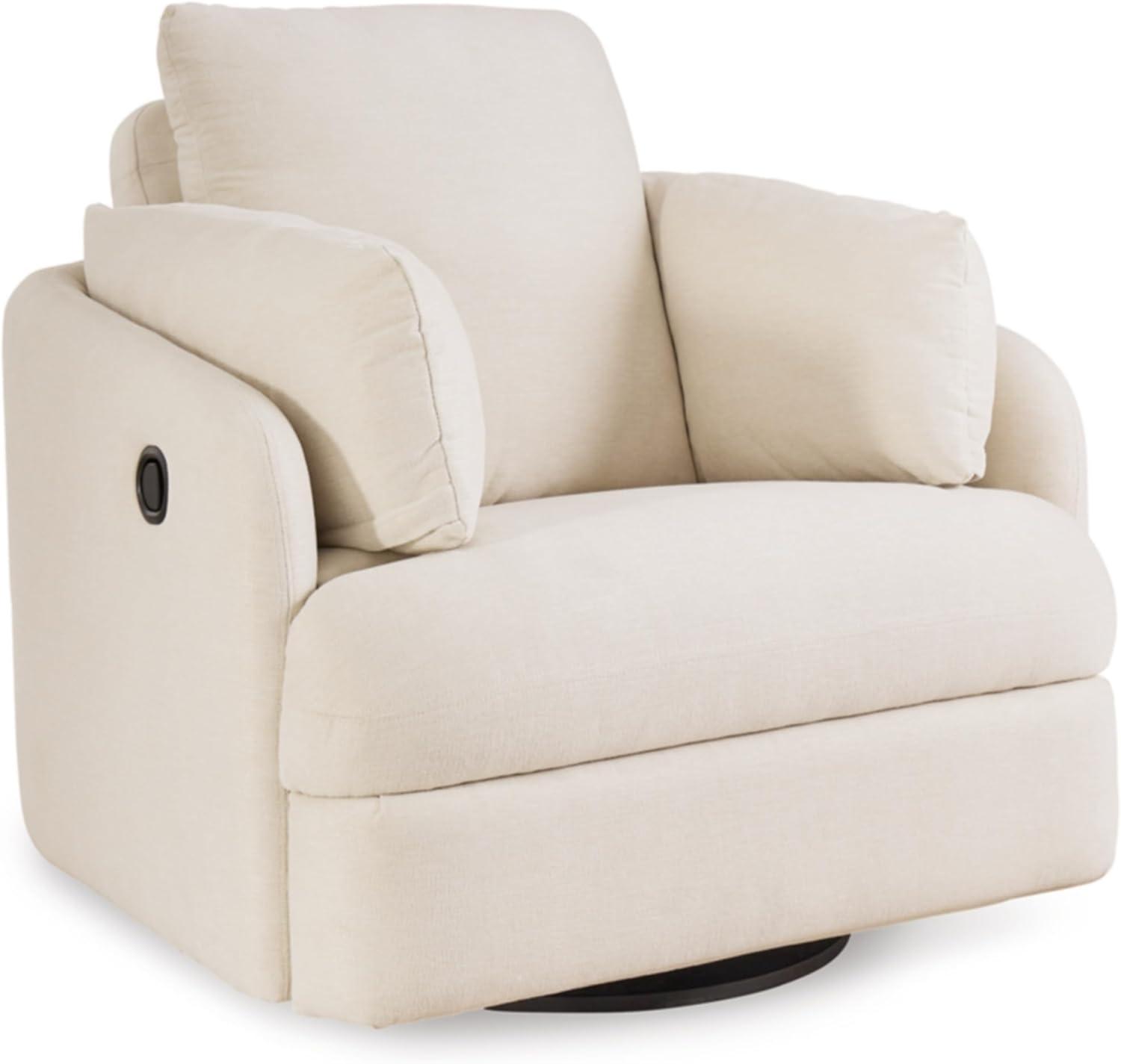 imageSignature Design by Ashley Modmax Contemporary Swivel Glider Recliner PressBack Reclining Cleanable ampamp Durable Performance Fabric 21quot Seat Height GrayBeige