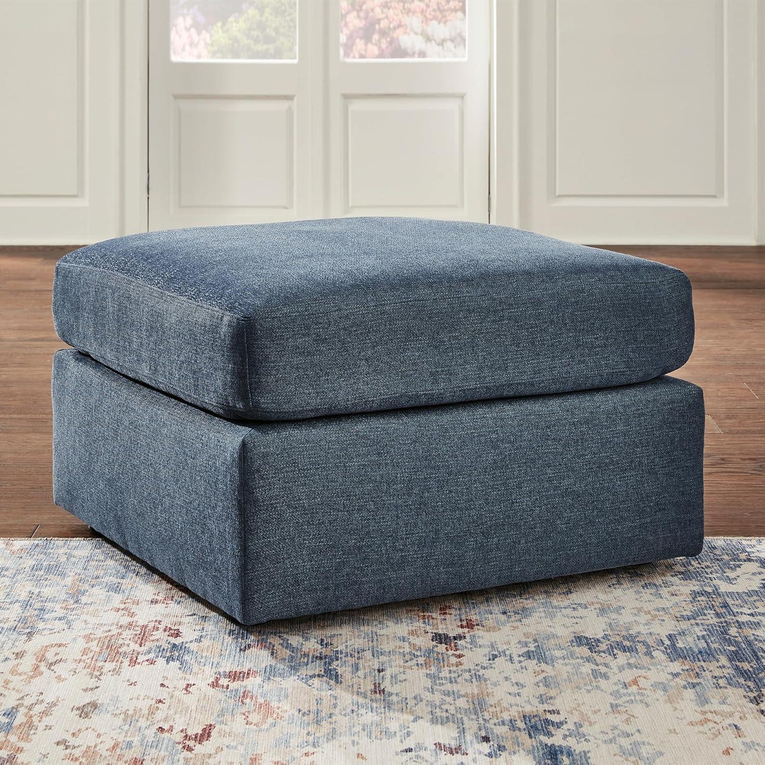 imageSignature Design by Ashley Modmax Contemporary Swivel Glider Recliner PressBack Reclining Cleanable ampamp Durable Performance Fabric 21quot Seat Height GrayBlue