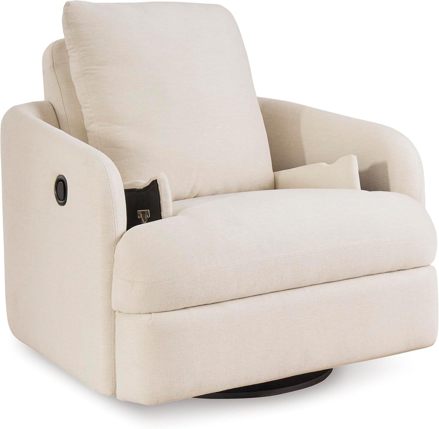 imageSignature Design by Ashley Modmax Contemporary Swivel Glider Recliner PressBack Reclining Cleanable ampamp Durable Performance Fabric 21quot Seat Height GrayBeige