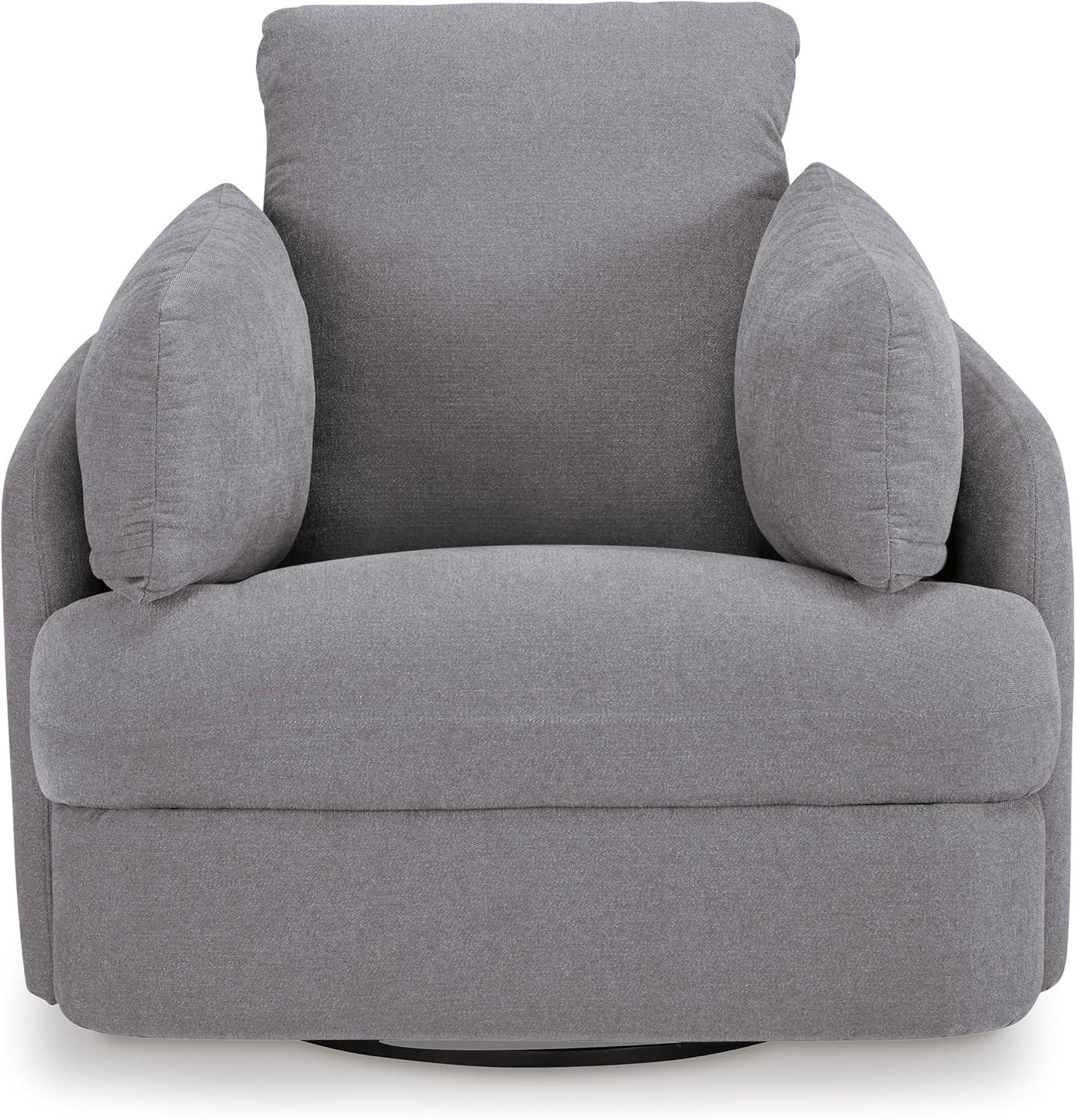 imageSignature Design by Ashley Modmax Contemporary Swivel Glider Recliner PressBack Reclining Cleanable ampamp Durable Performance Fabric 21quot Seat Height GrayLight Gray