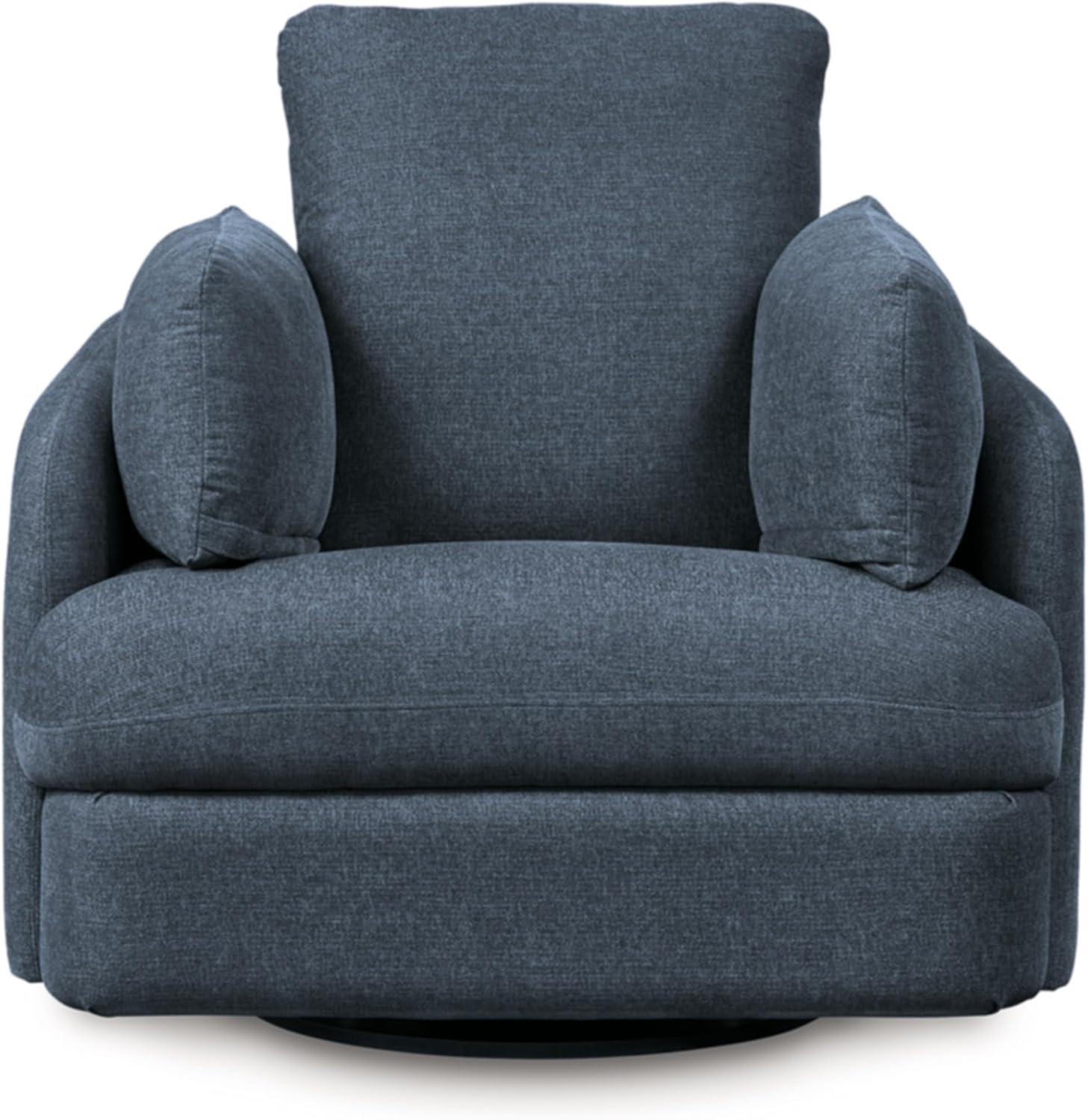 imageSignature Design by Ashley Modmax Contemporary Swivel Glider Recliner PressBack Reclining Cleanable ampamp Durable Performance Fabric 21quot Seat Height GrayBlue