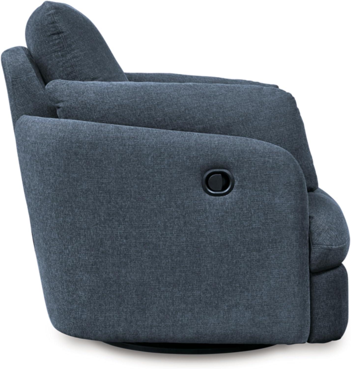 imageSignature Design by Ashley Modmax Contemporary Swivel Glider Recliner PressBack Reclining Cleanable ampamp Durable Performance Fabric 21quot Seat Height GrayBlue