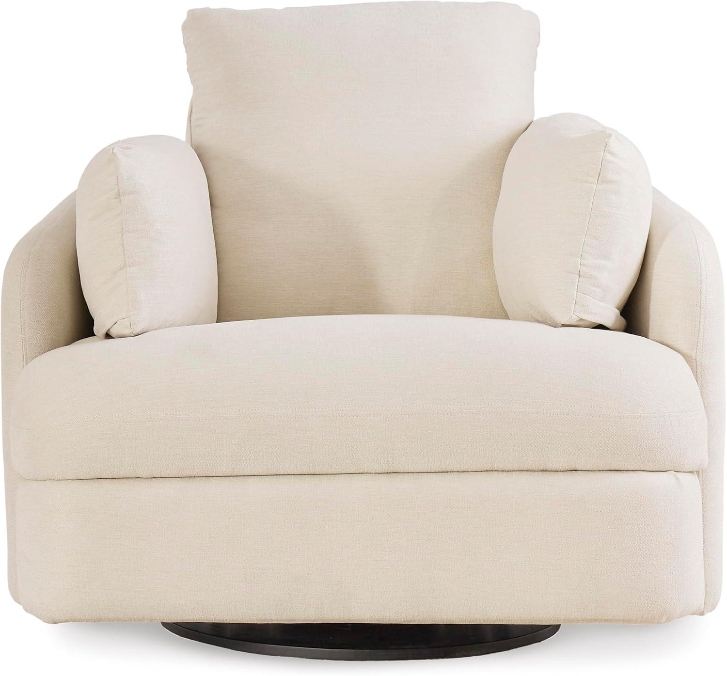 imageSignature Design by Ashley Modmax Contemporary Swivel Glider Recliner PressBack Reclining Cleanable ampamp Durable Performance Fabric 21quot Seat Height GrayBeige