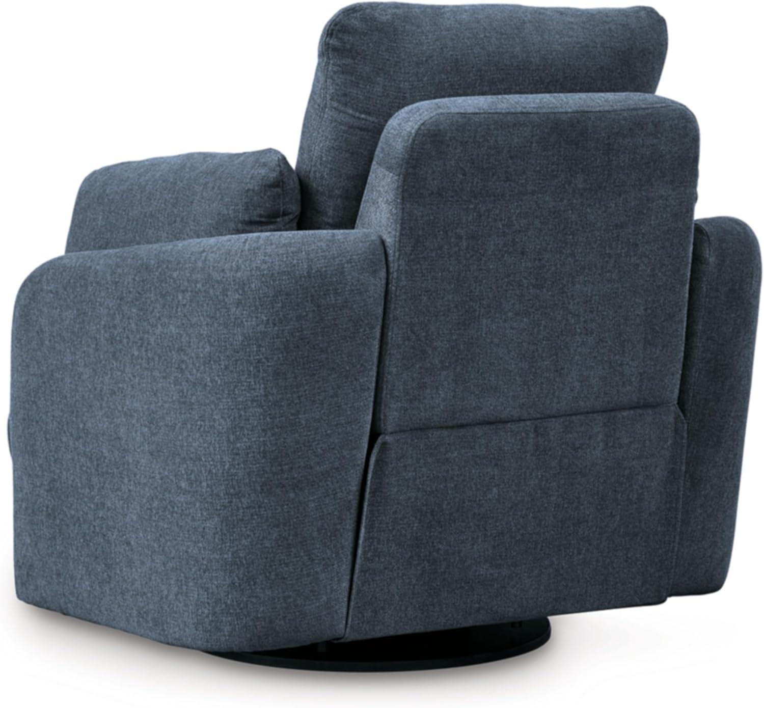 imageSignature Design by Ashley Modmax Contemporary Swivel Glider Recliner PressBack Reclining Cleanable ampamp Durable Performance Fabric 21quot Seat Height GrayBlue