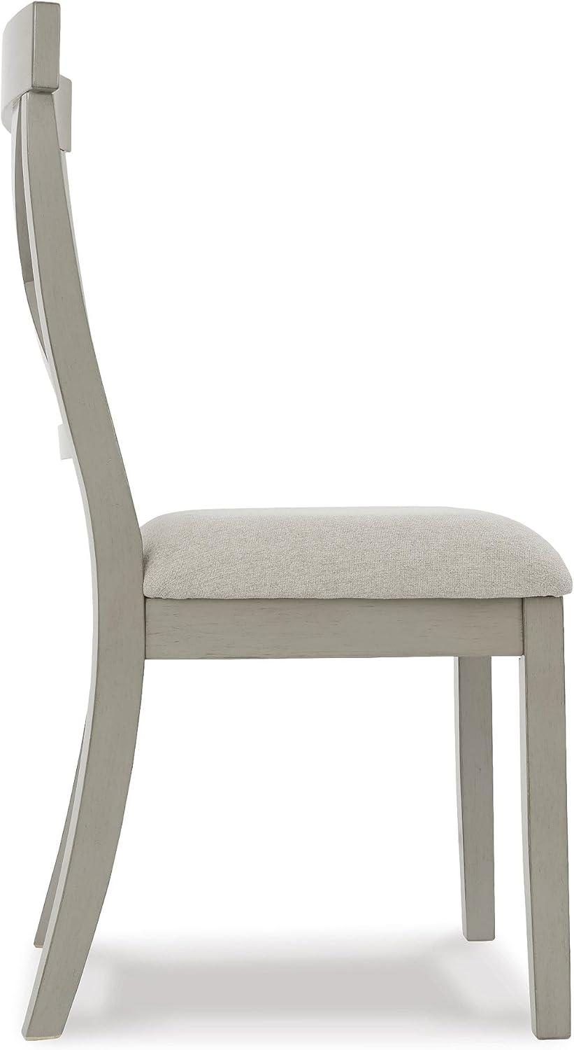 imageSignature Design by Ashley Moriville Modern Farmhouse 19quot Upholstered Dining Room Chair 2 Count BrownGrey