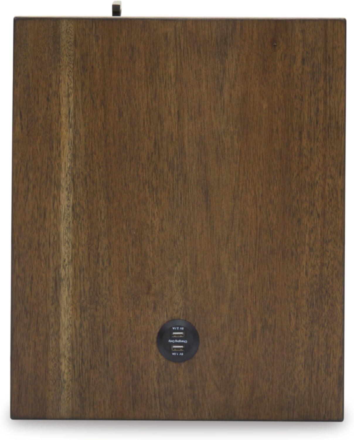imageSignature Design by Ashley Moriville Rustic Farmhouse End Table with 1 Cabinet Door and USB Ports BrownBrown