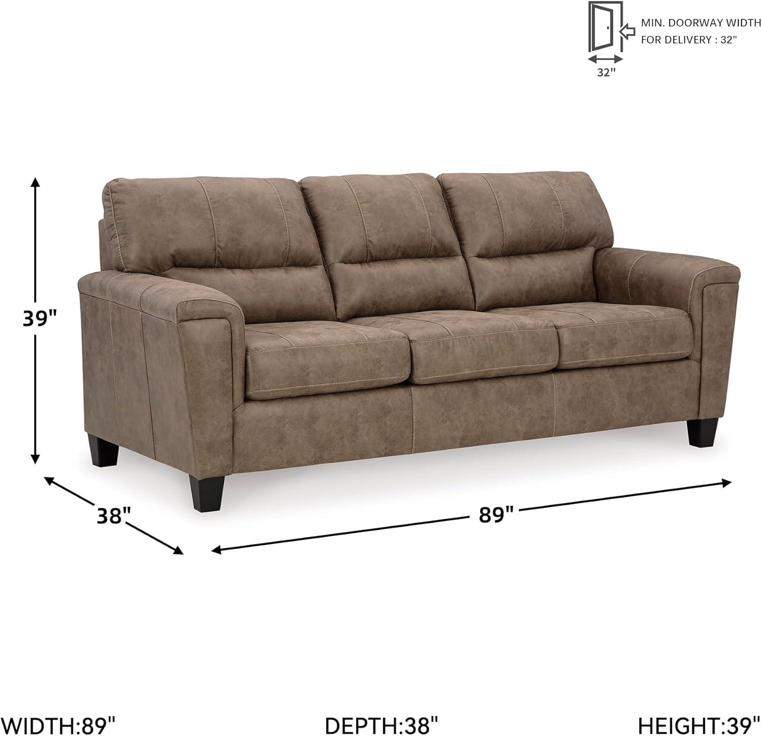 imageSignature Design by Ashley Navi Modern Queen Sofa Sleeper with Removable Cushions Dark Brown