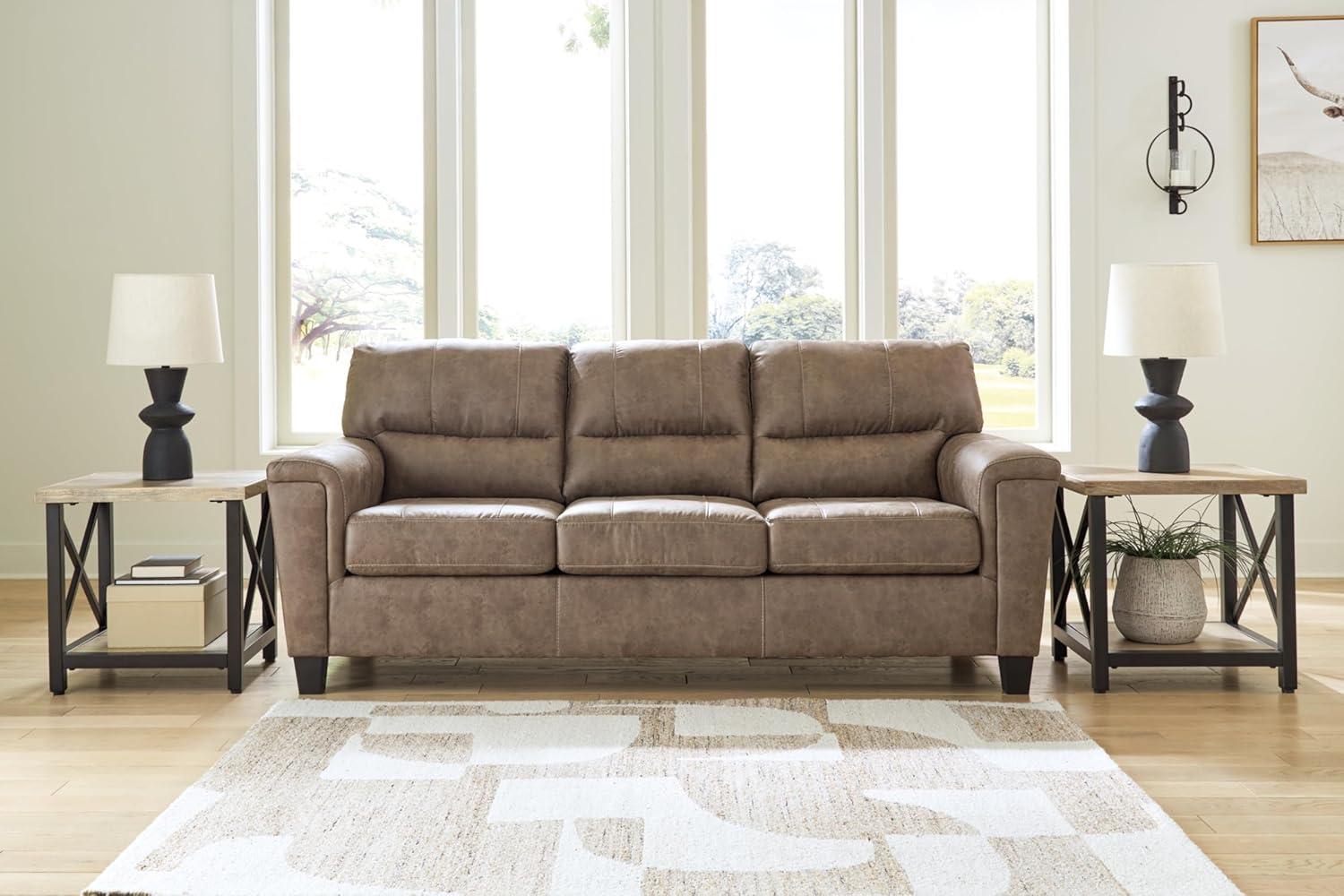 imageSignature Design by Ashley Navi Modern Queen Sofa Sleeper with Removable Cushions Dark Brown