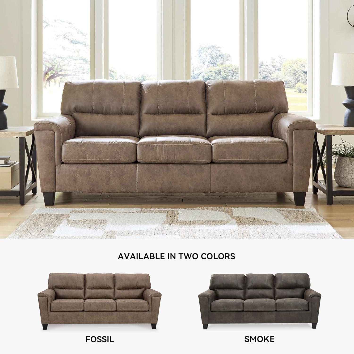 imageSignature Design by Ashley Navi Modern Queen Sofa Sleeper with Removable Cushions Dark Brown