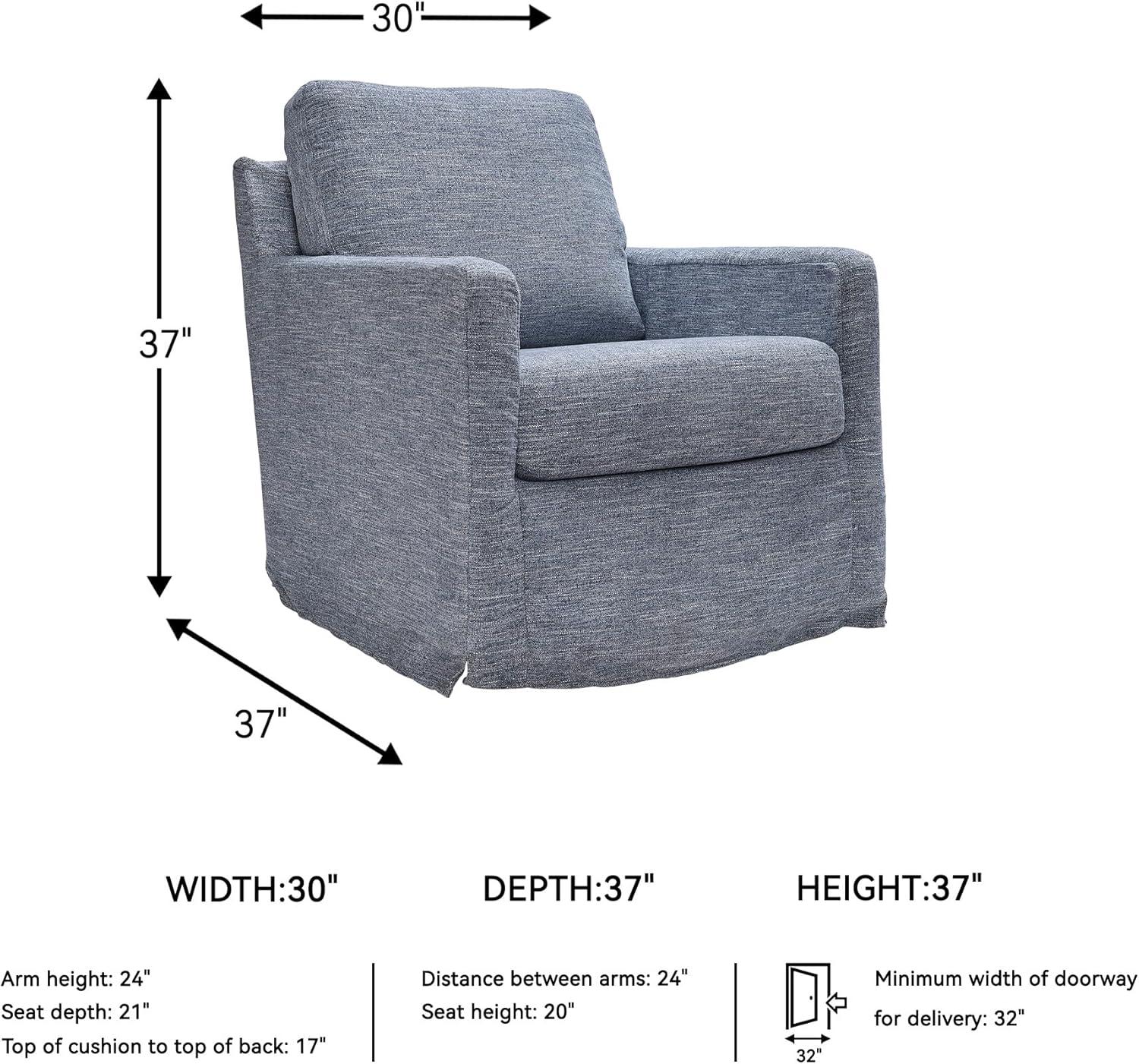 imageSignature Design by Ashley Nenana NextGen Nuvella Casual UV Resistant Upholstered Swivel Glider Accent Chair with Removable Slipcover BlueBlue