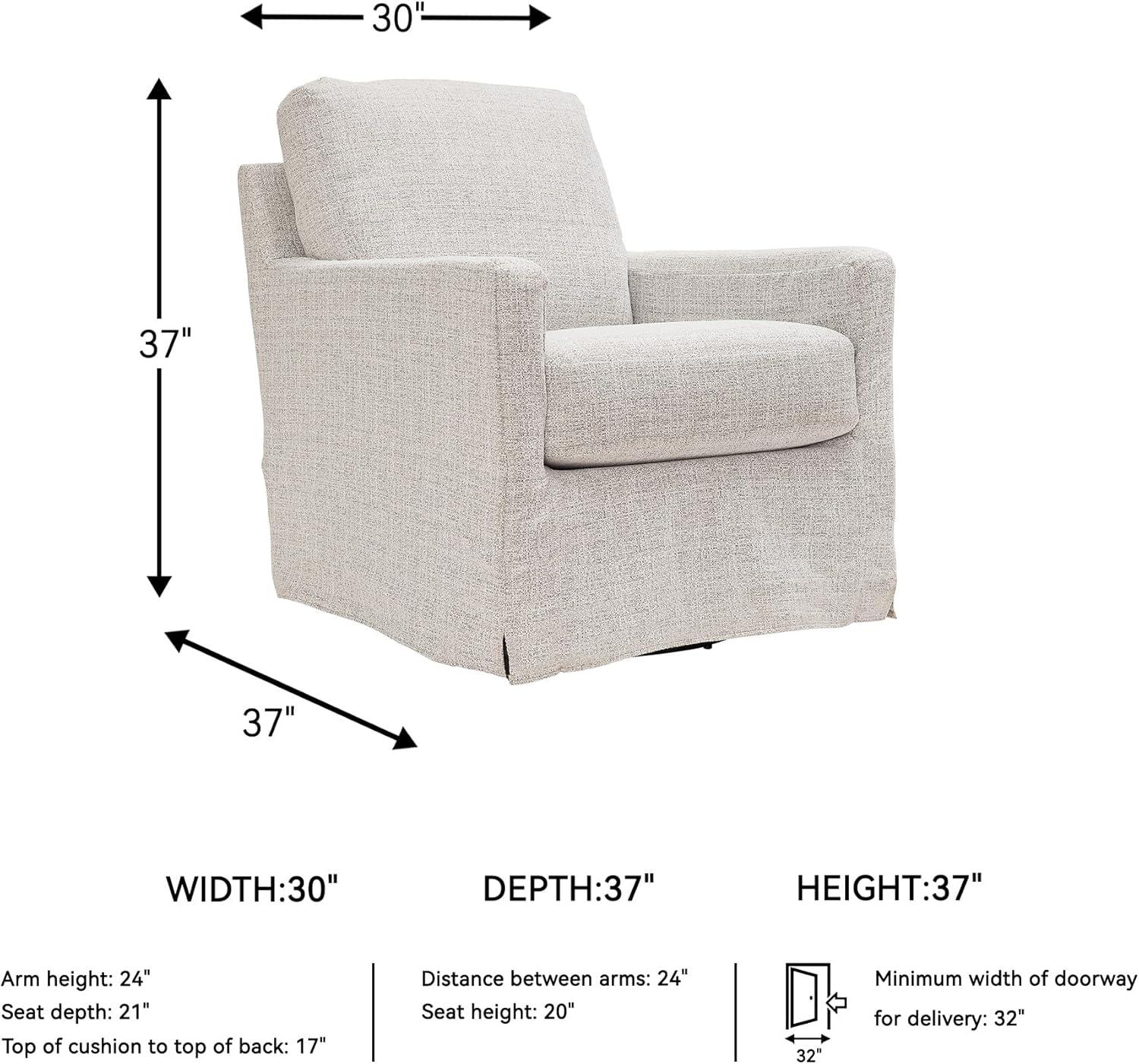 imageSignature Design by Ashley Nenana NextGen Nuvella Casual UV Resistant Upholstered Swivel Glider Accent Chair with Removable Slipcover BlueLight Gray