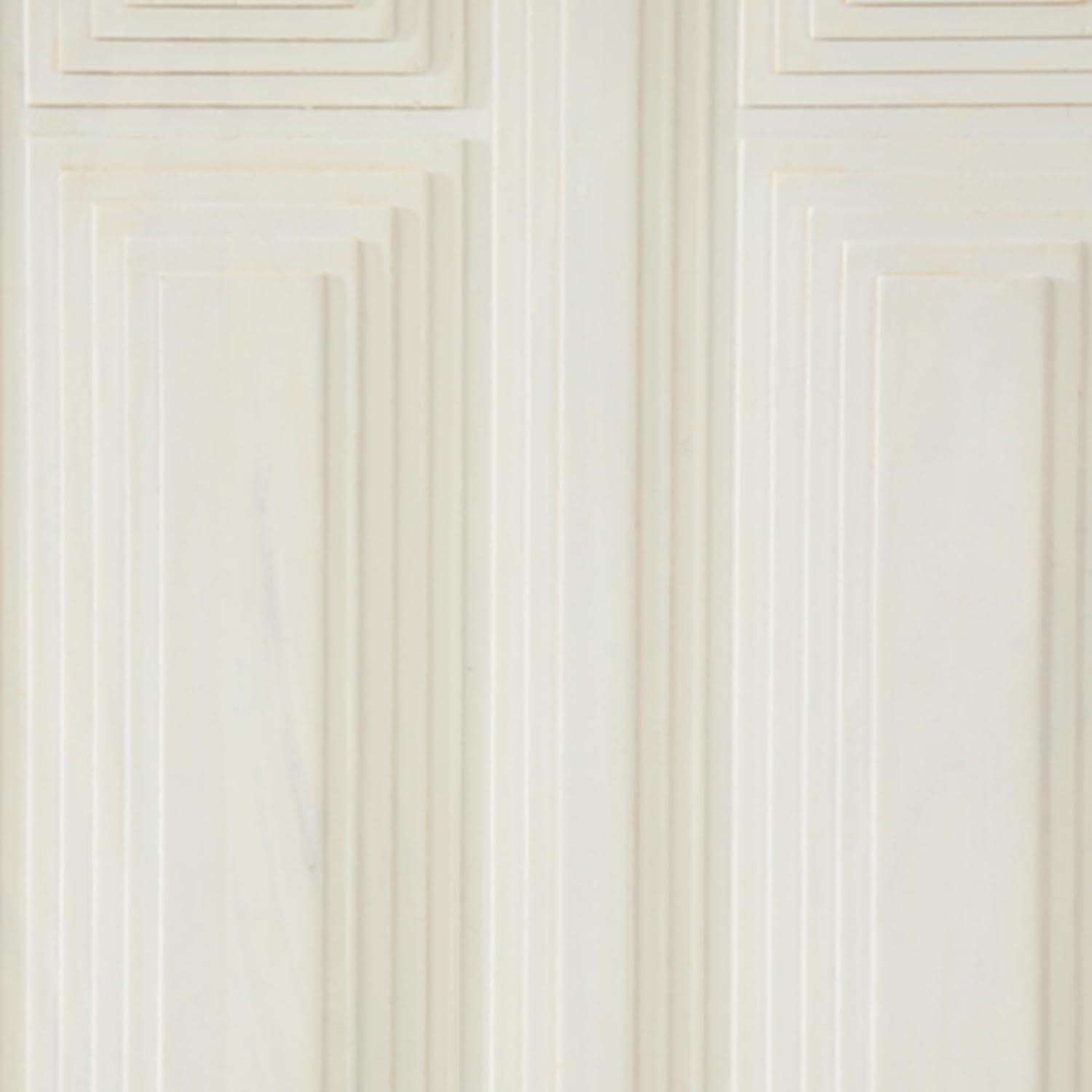 imageSignature Design by Ashley Ornawel Contemporary 4Door Accent Cabinet with 2 Shelves Step Pattern and Lightly Distressed Finish White