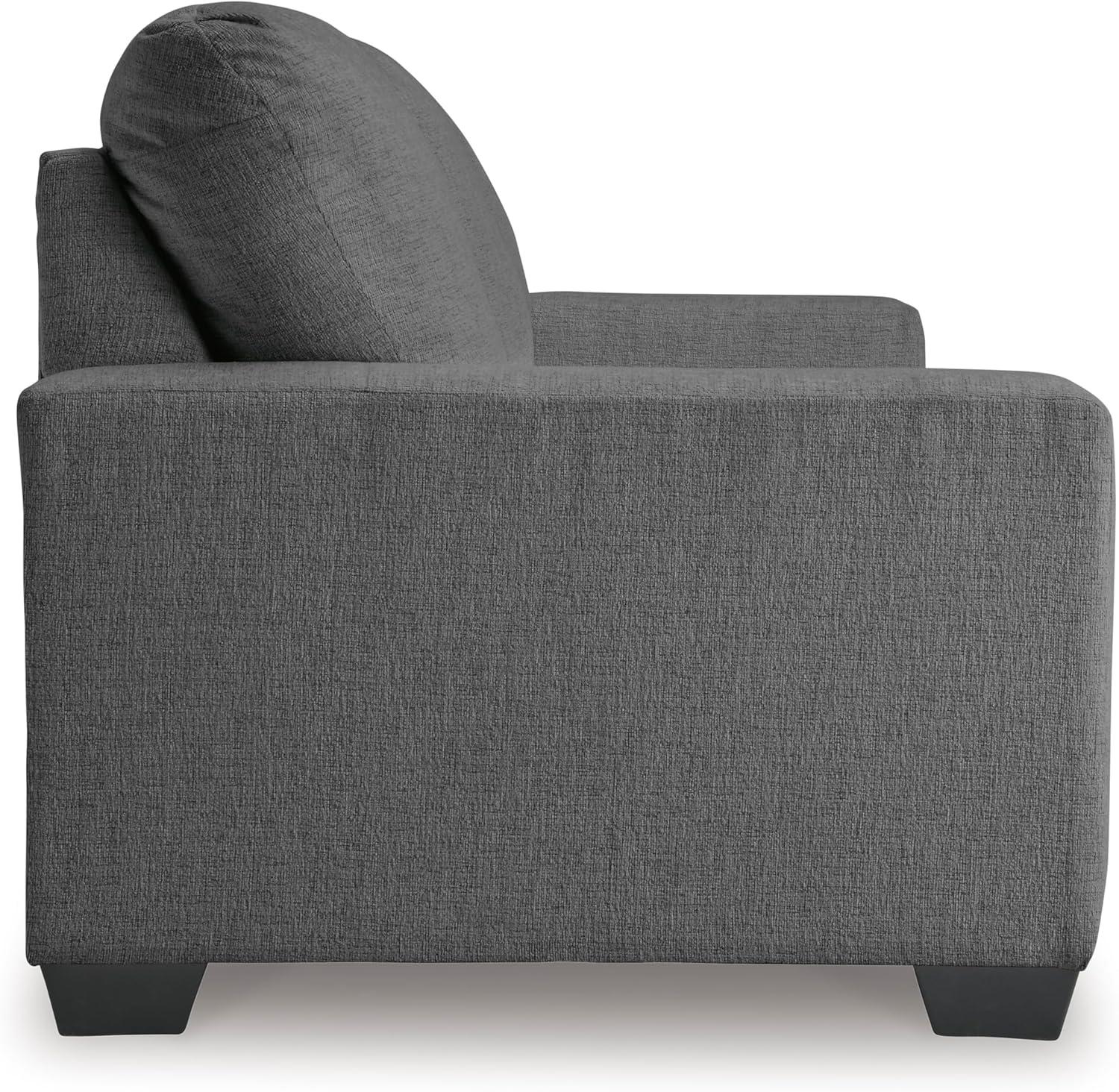 imageSignature Design by Ashley Rannis Casual 2in1 Sofa Sleeper with Folding Gel Memory Foam Mattress Twin GrayFull