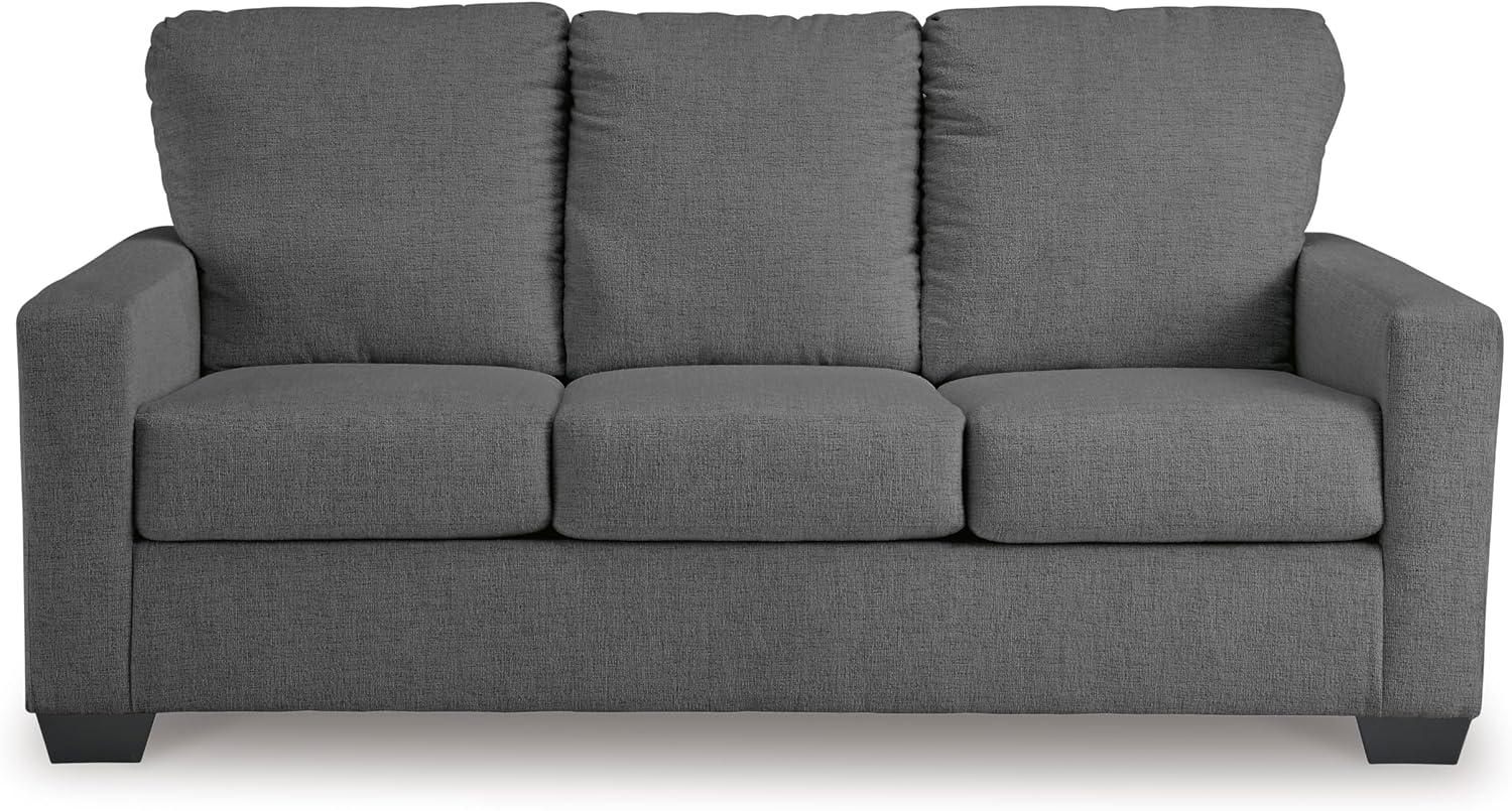 imageSignature Design by Ashley Rannis Casual 2in1 Sofa Sleeper with Folding Gel Memory Foam Mattress Twin GrayFull