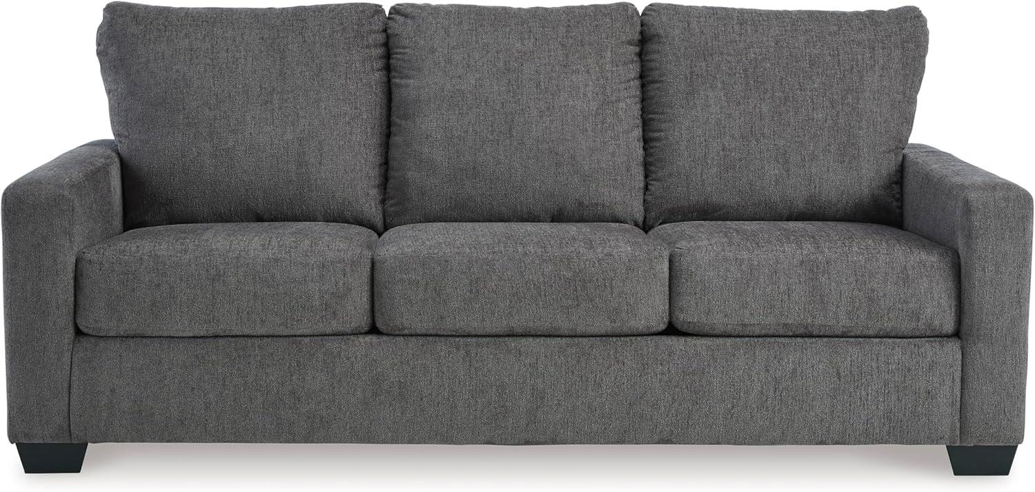 imageSignature Design by Ashley Rannis Casual 2in1 Sofa Sleeper with Folding Gel Memory Foam Mattress Twin GrayQueen