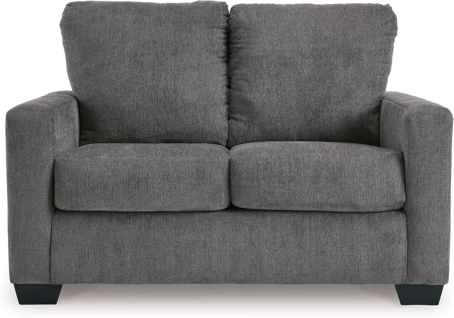 imageSignature Design by Ashley Rannis Casual 2in1 Sofa Sleeper with Folding Gel Memory Foam Mattress Twin GrayTwin