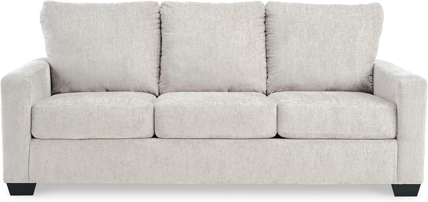 imageSignature Design by Ashley Rannis Coastal 2in1 Sofa Sleeper with Folding Gel Memory Foam Mattress Queen White