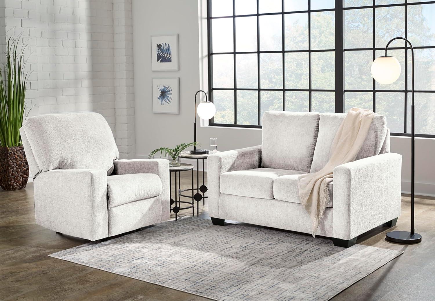 imageSignature Design by Ashley Rannis Coastal 2in1 Sofa Sleeper with Folding Gel Memory Foam Mattress Twin White