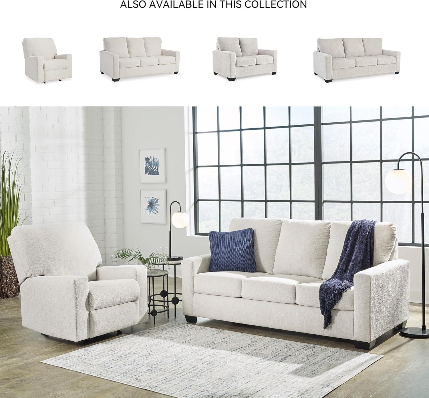 imageSignature Design by Ashley Rannis Coastal 2in1 Sofa Sleeper with Folding Gel Memory Foam Mattress Twin White