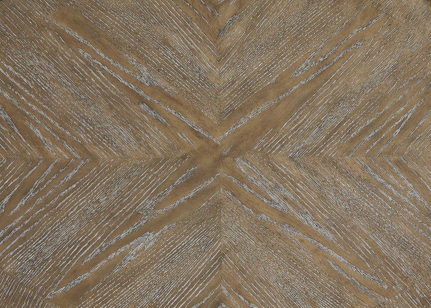 imageSignature Design by Ashley Realyn Cottage Style Round End Table Fixed Lower Shelf Antiqued 2tone Finish Wood 26quot W x 26quot D x 2588quot H White and BrownWhitewash