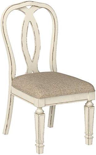 imageSignature Design by Ashley Realyn French Country Ribbon Back Dining Chair 2 Count Chipped WhiteSplat Back