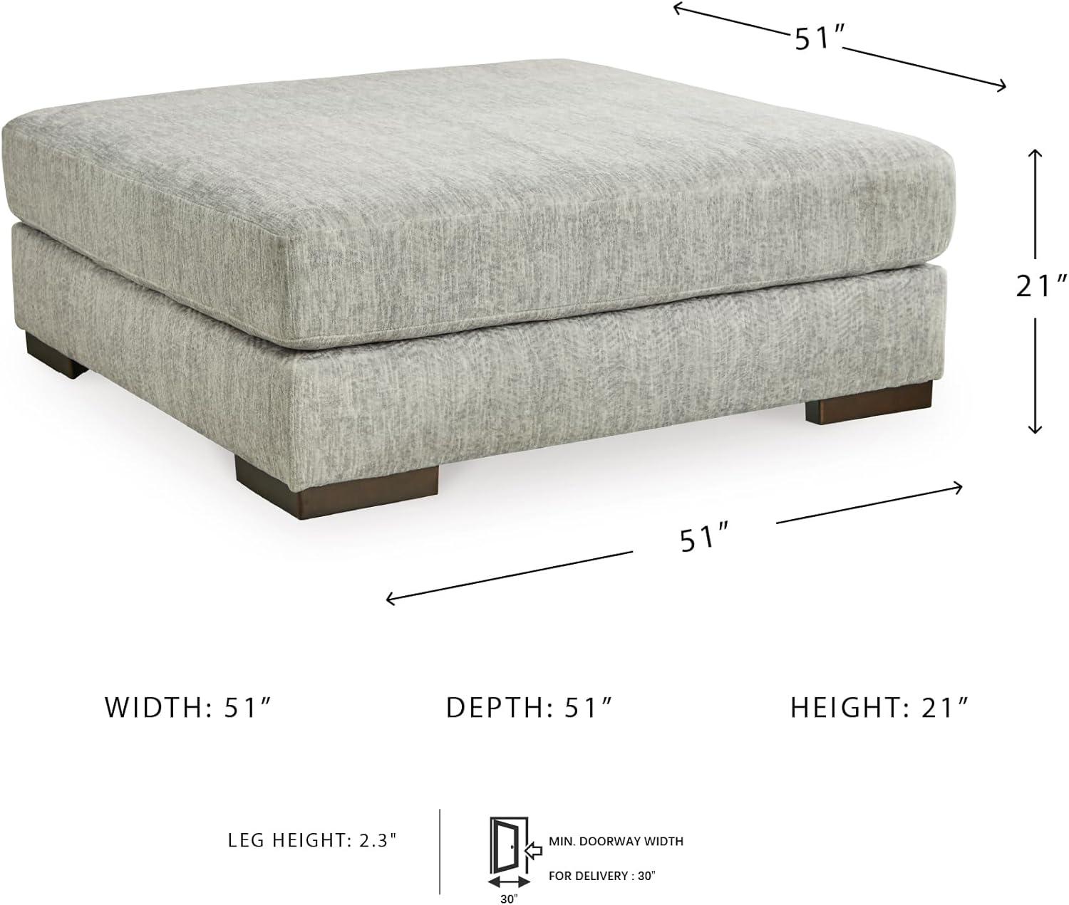 imageSignature Design by Ashley Regent Park Oversized Accent Ottoman Light GrayLight Gray
