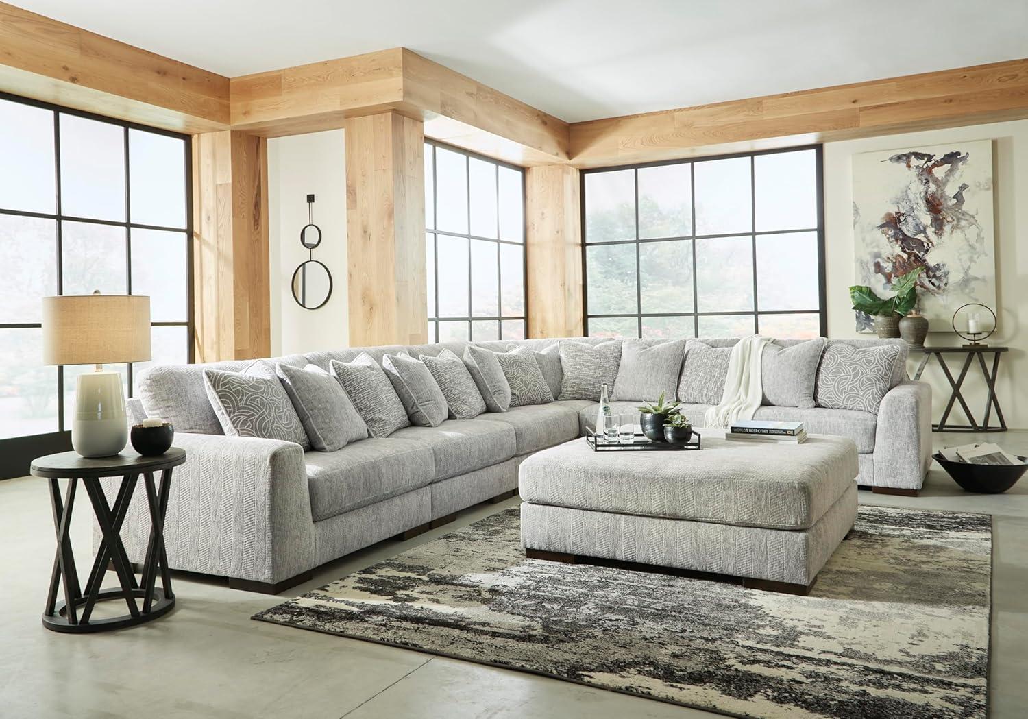 imageSignature Design by Ashley Regent Park Oversized Accent Ottoman Light GrayLight Gray