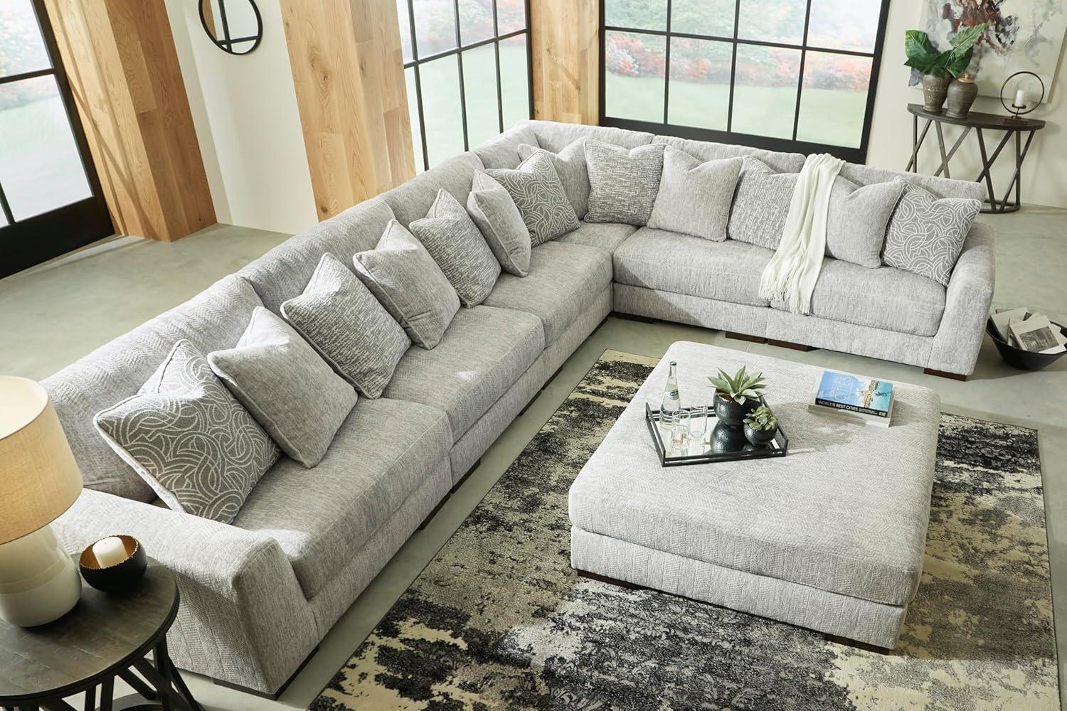 imageSignature Design by Ashley Regent Park Oversized Accent Ottoman Light GrayLight Gray
