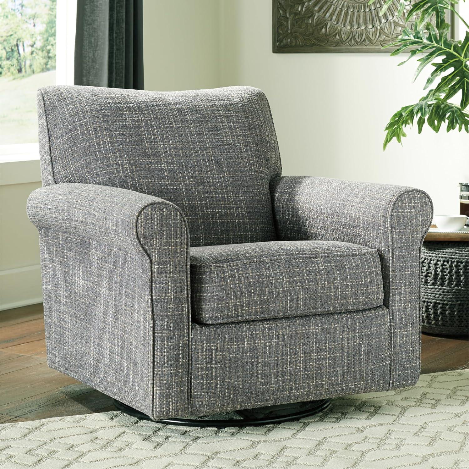 imageSignature Design by Ashley Renley 360Degree Swivel Glider Nursery Accent Chair Gray