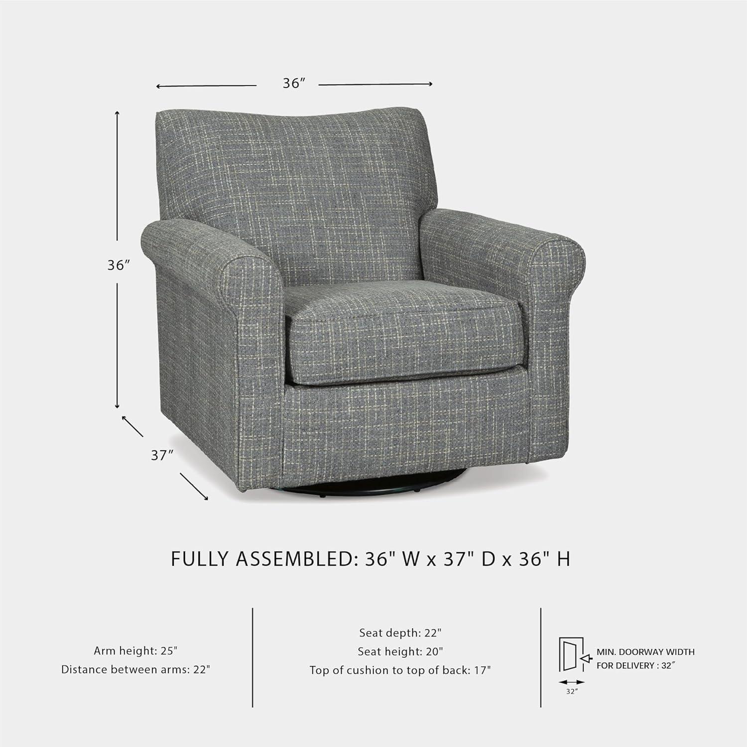 imageSignature Design by Ashley Renley 360Degree Swivel Glider Nursery Accent Chair Gray