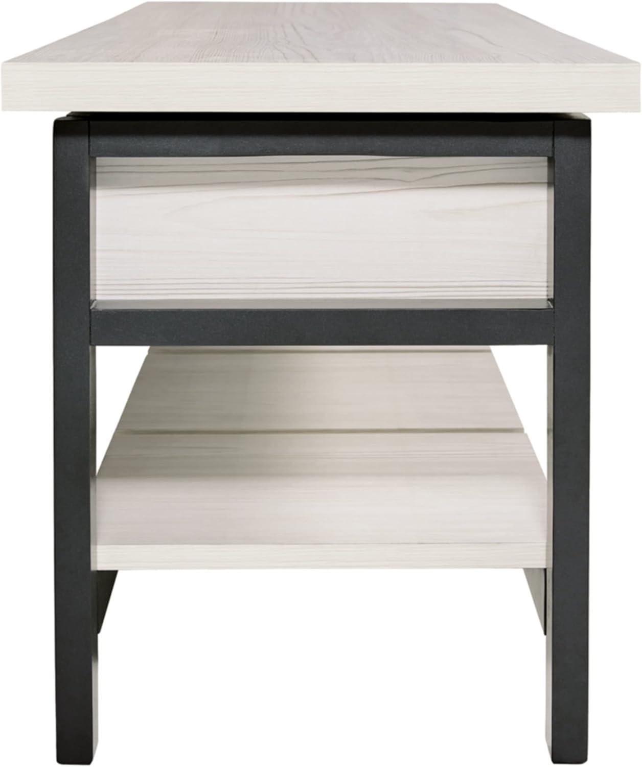 imageSignature Design by Ashley Rhyson Modern Storage Bench Black ampamp WhiteWhite