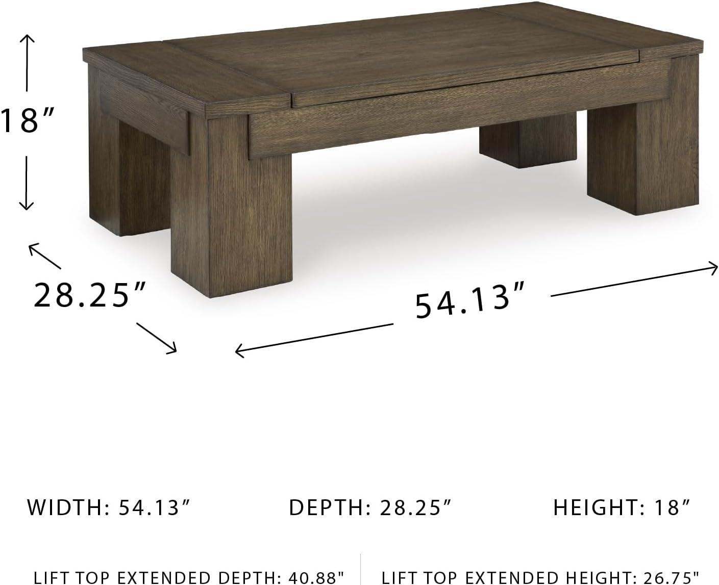 imageSignature Design by Ashley Rosswain Contemporary LiftTop Coffee Table Dark Brown