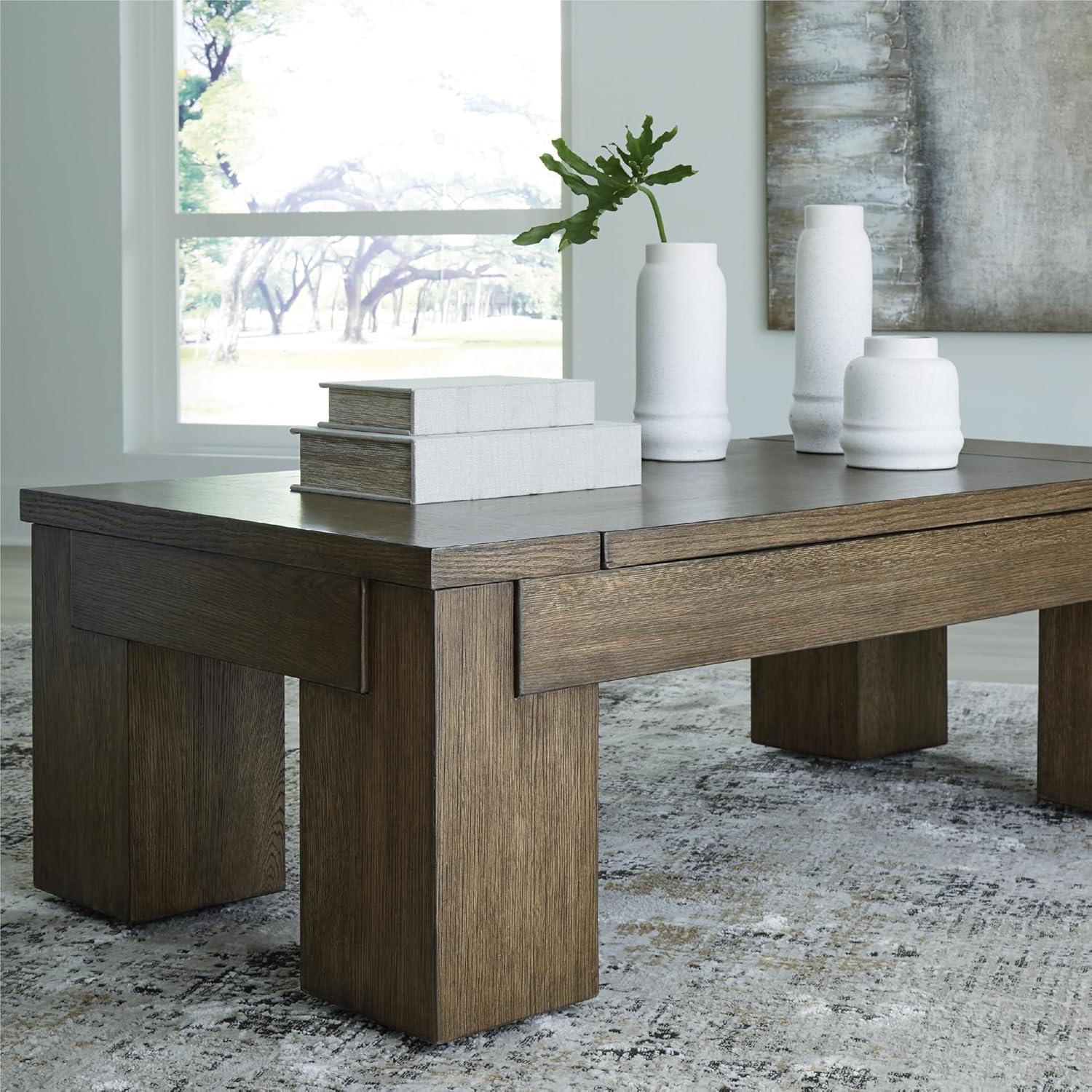 imageSignature Design by Ashley Rosswain Contemporary LiftTop Coffee Table Dark Brown